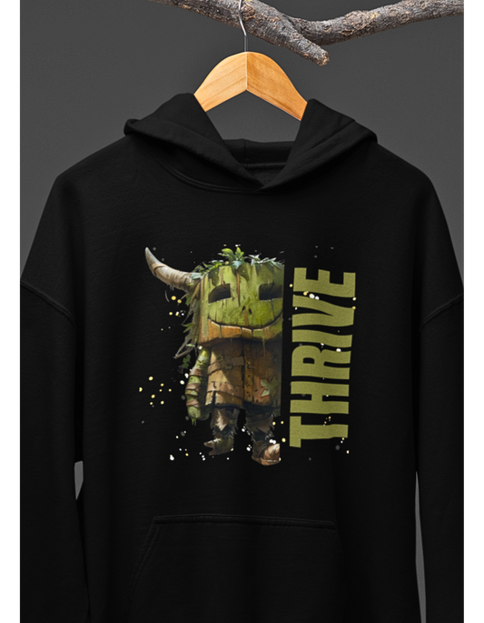 Thrive Woody Creature Graphic Hoodie: Embrace Nature’s Charm!