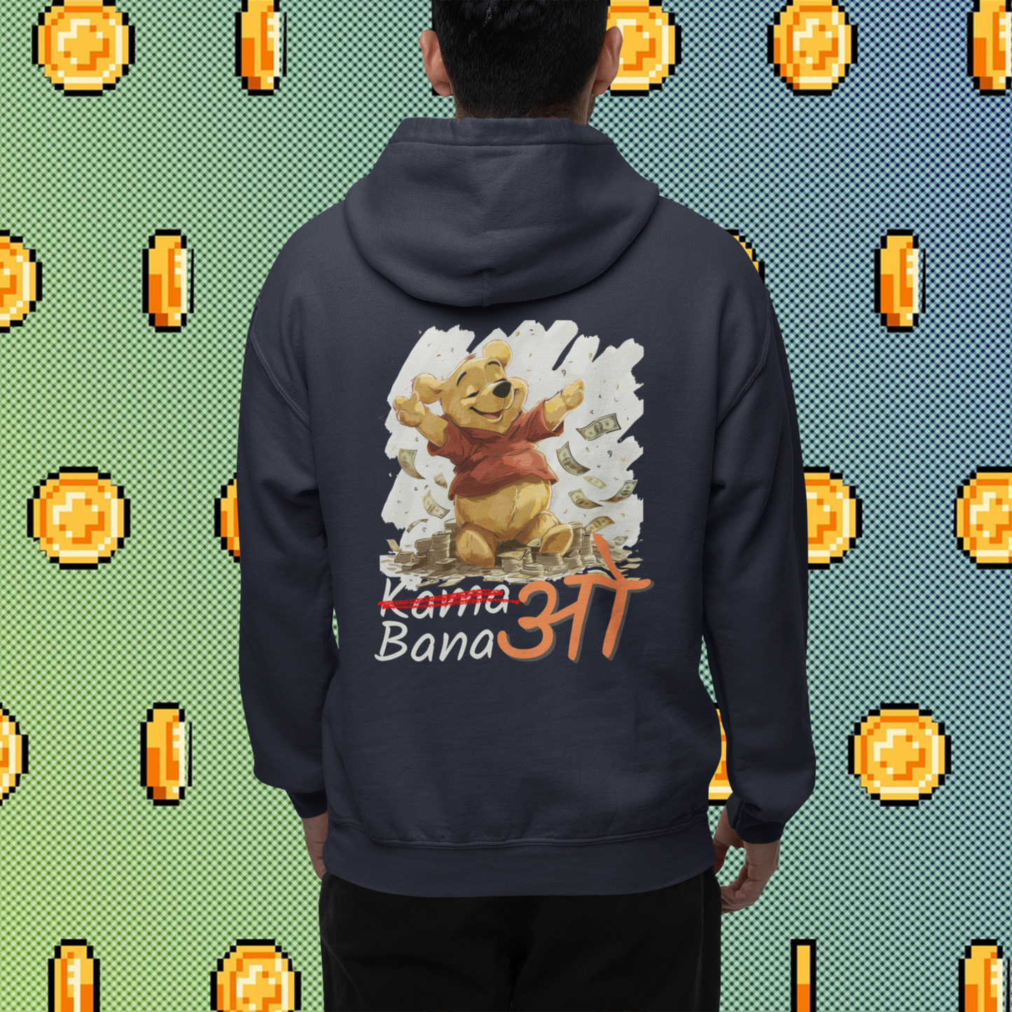 Earn Honey Pot Wealth: Winnie the Pooh Surrounded by Cash Hoodie