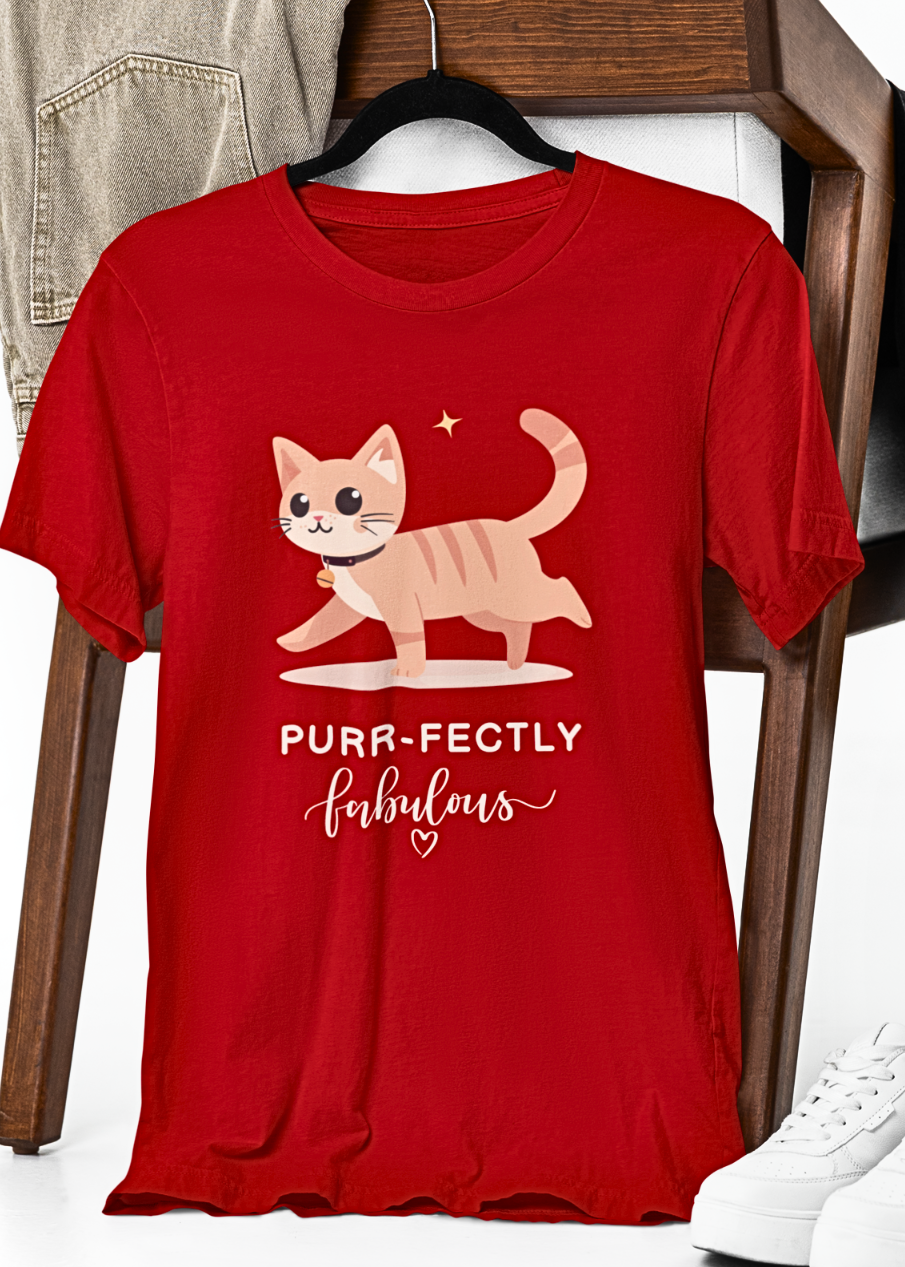 Glamorous Purr : Cat Graphic T-Shirt