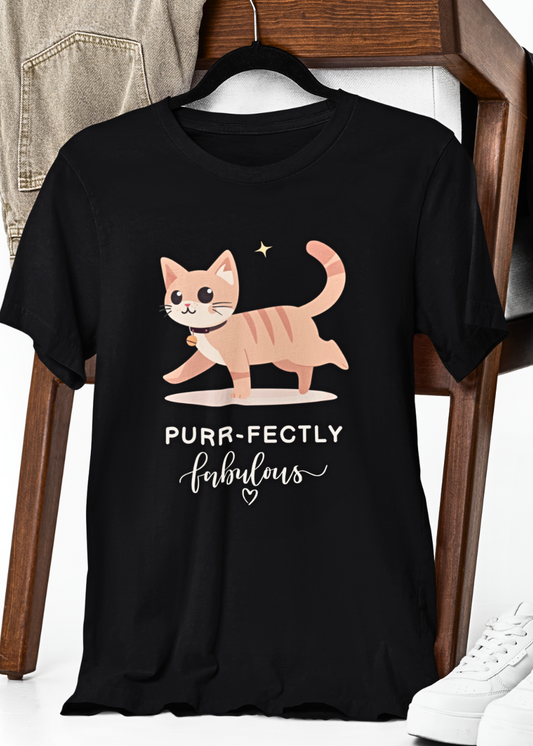 Glamorous Purr : Cat Graphic T-Shirt