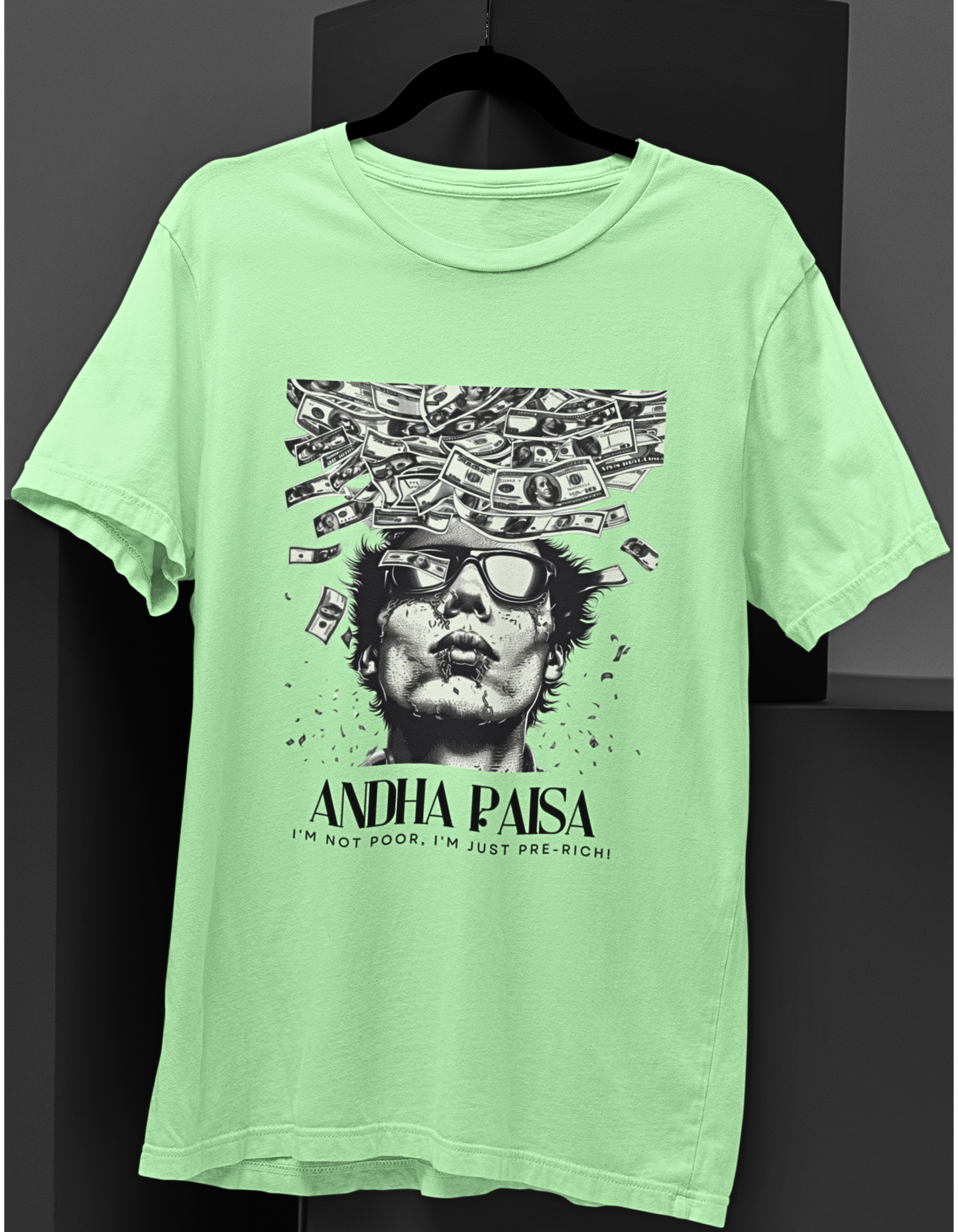 Blindfolded Wealth Tee - Flaunt Your Mystery Fortune