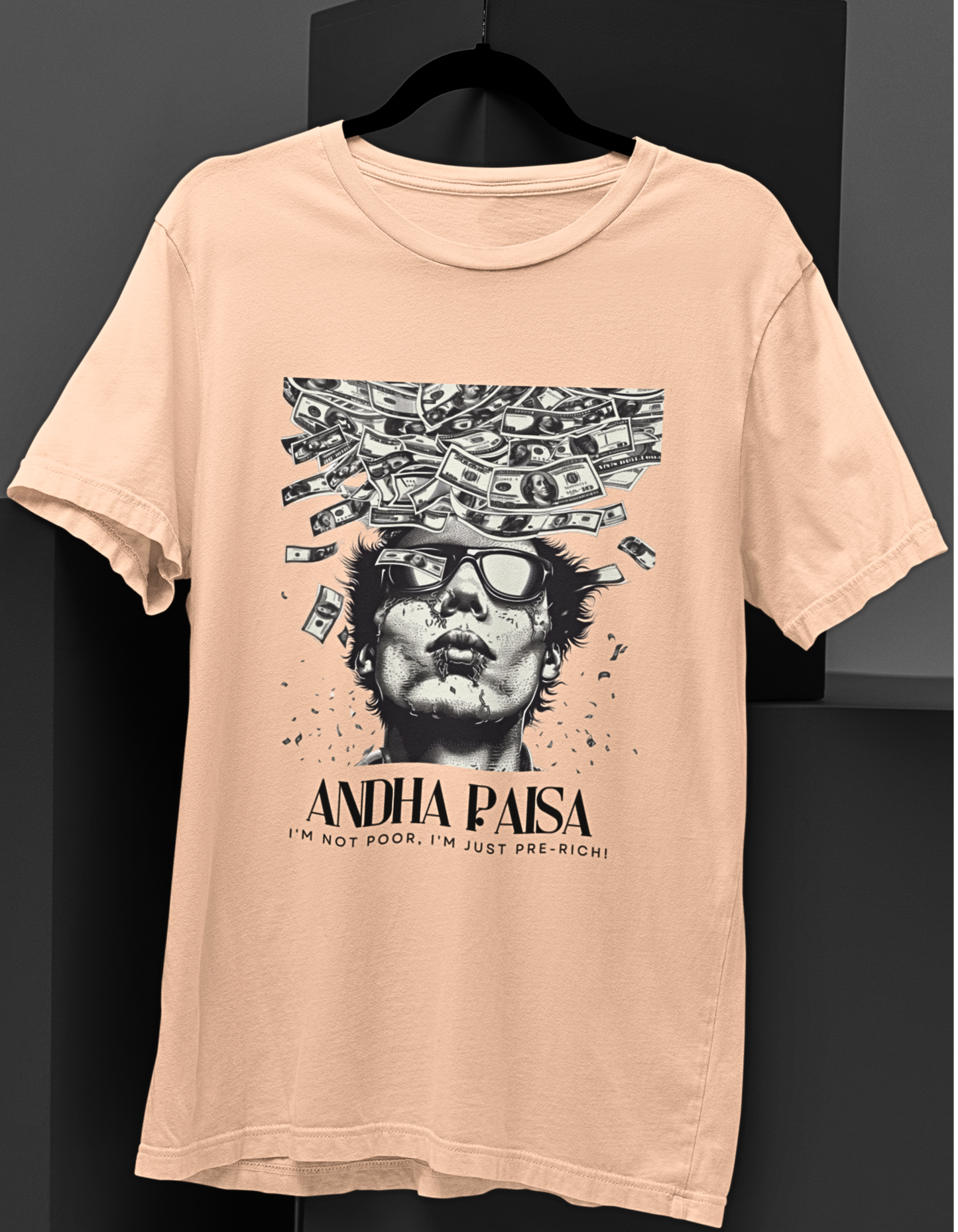 Blindfolded Wealth Tee - Flaunt Your Mystery Fortune