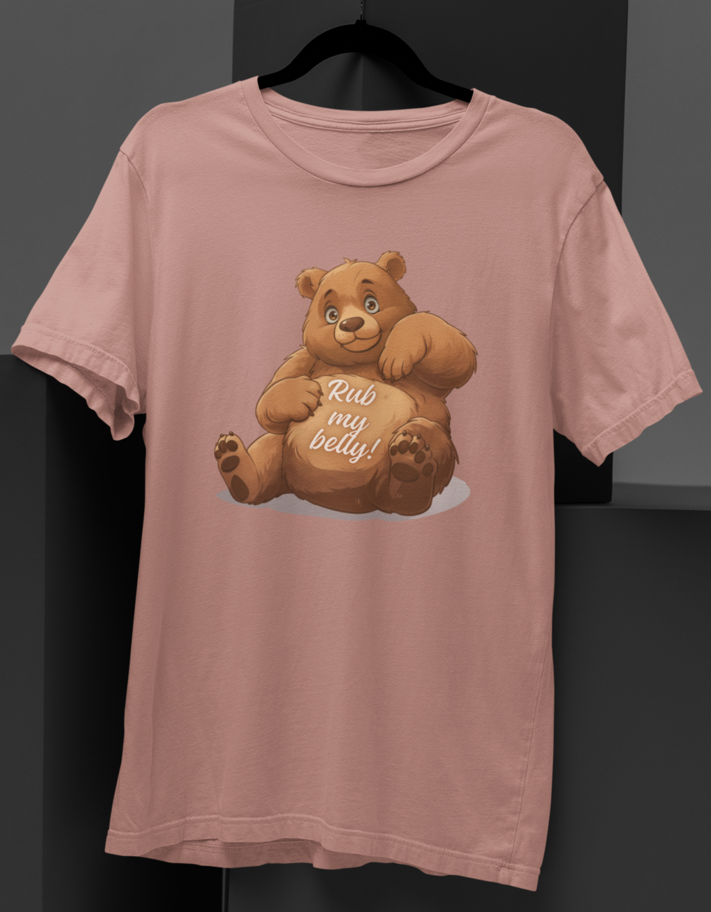 Rub My Belly: Playful Bear Graphic T-shirt