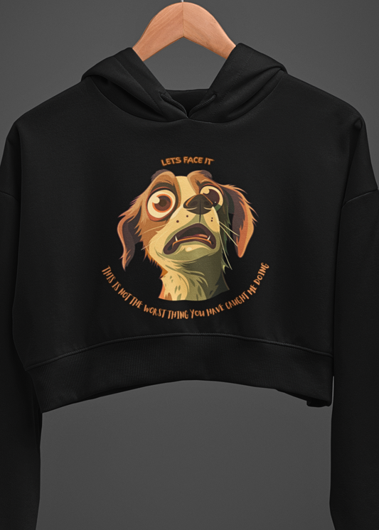 Dazed Pup Crop Hoodie