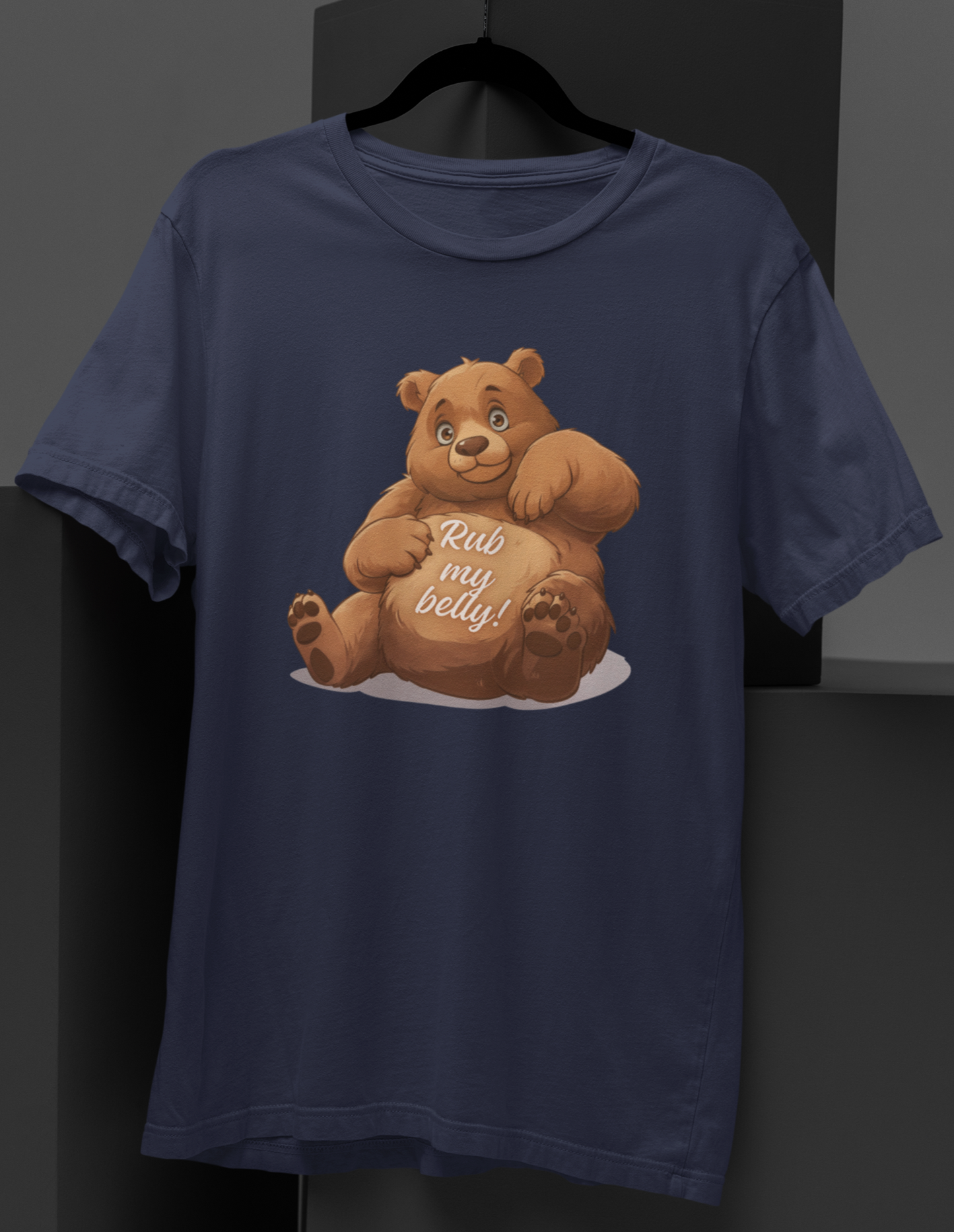 Rub My Belly: Playful Bear Graphic T-shirt