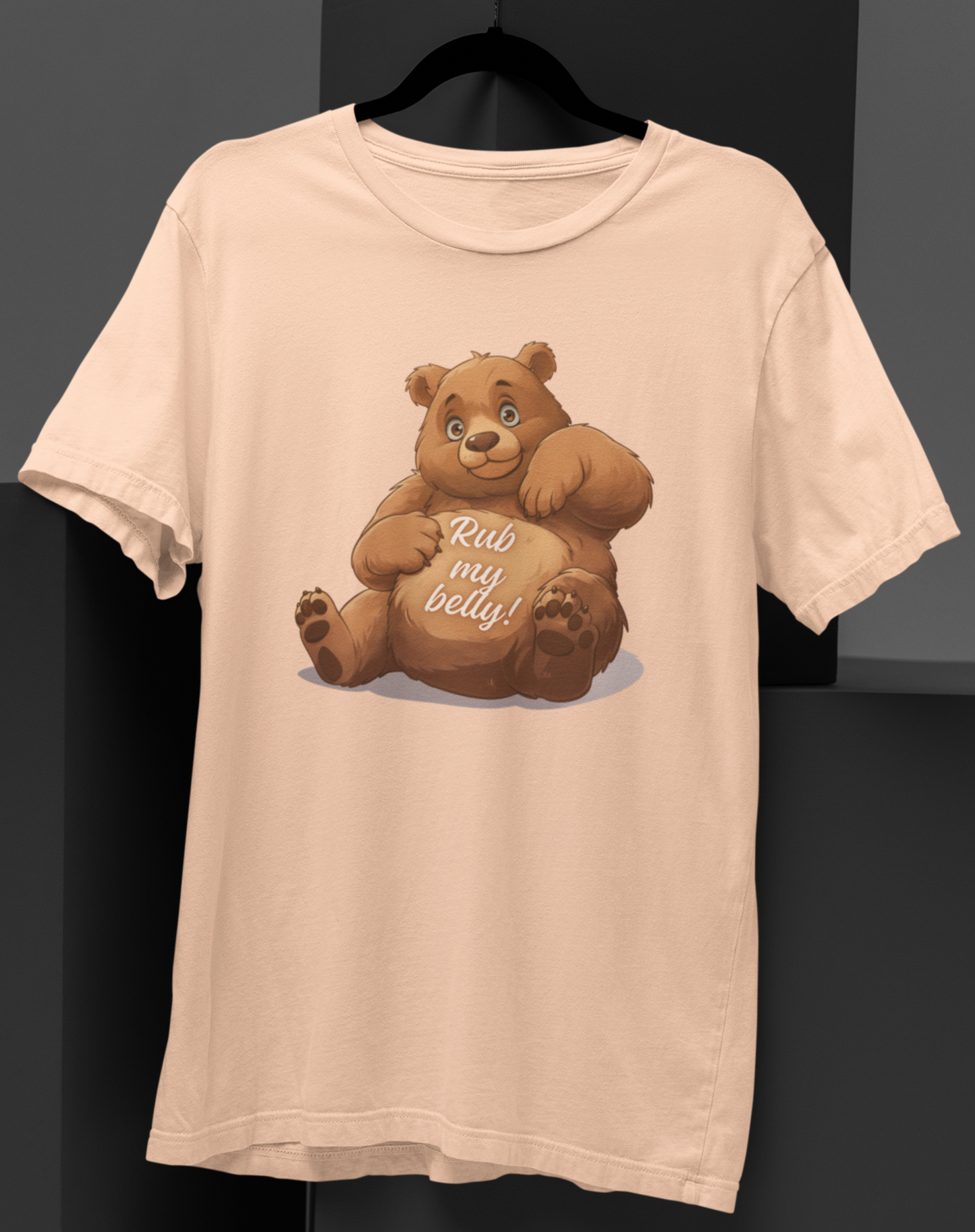 Rub My Belly: Playful Bear Graphic T-shirt