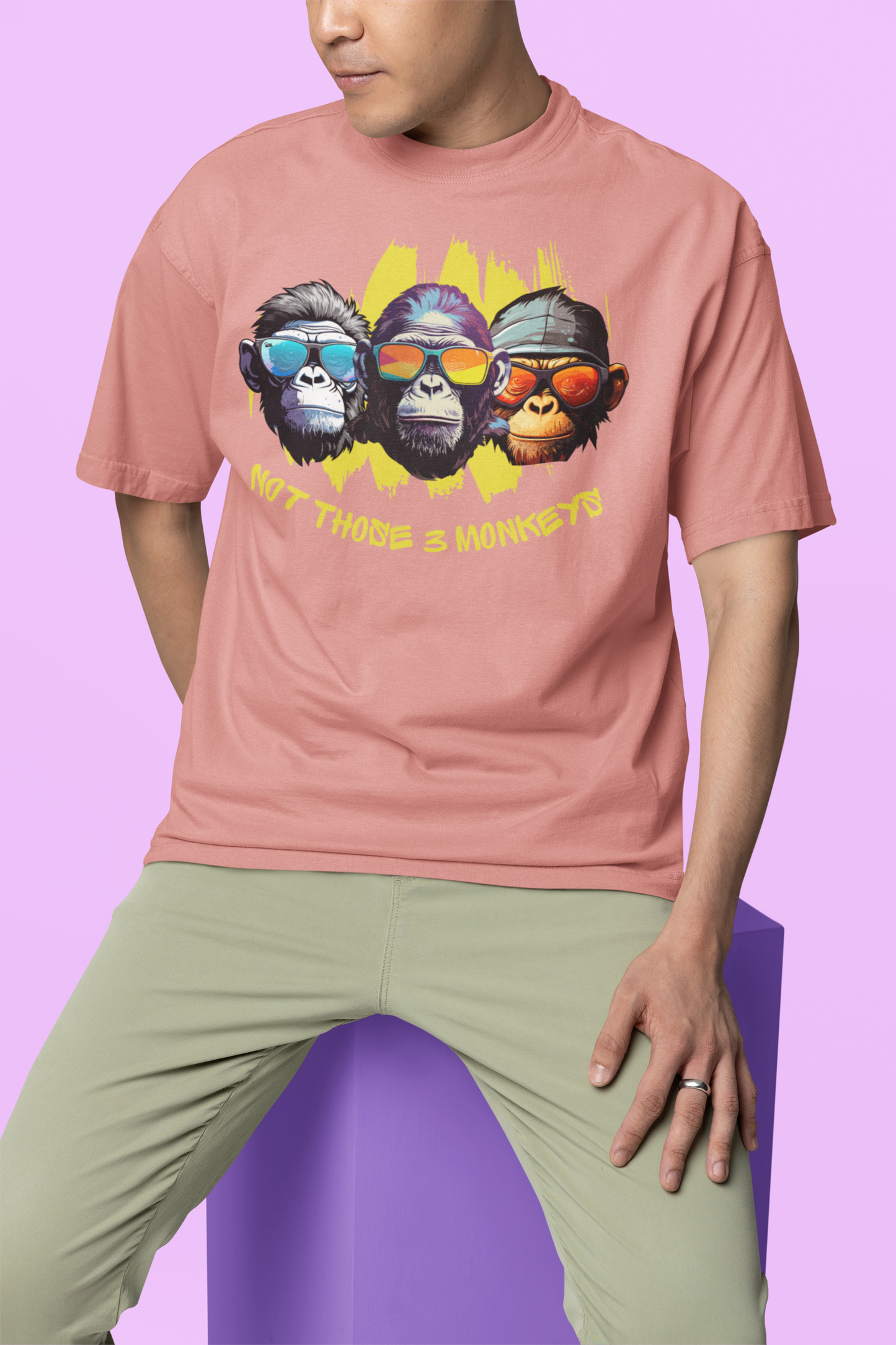 Funky Monkey Trio: Not Your Average 'Three Monkeys' Printed T-shirt