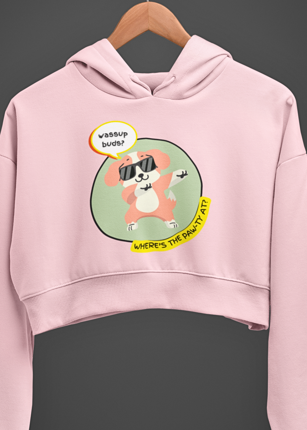 Paw-ty Pooch Crop Hoodie