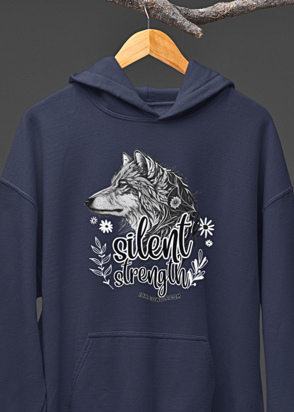 Silent Strength Hoodie - Empowering Female Wolf Design