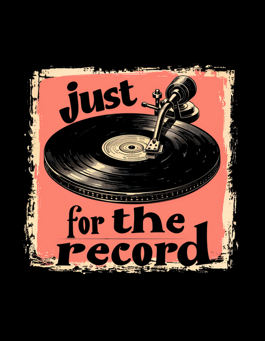 Just For the Record: Vinyl Graphic Half Sleeve Tee