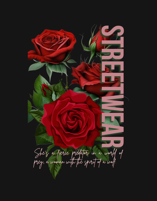 Urban Rose Crop: Streetwear Graphic Crop Hoodie