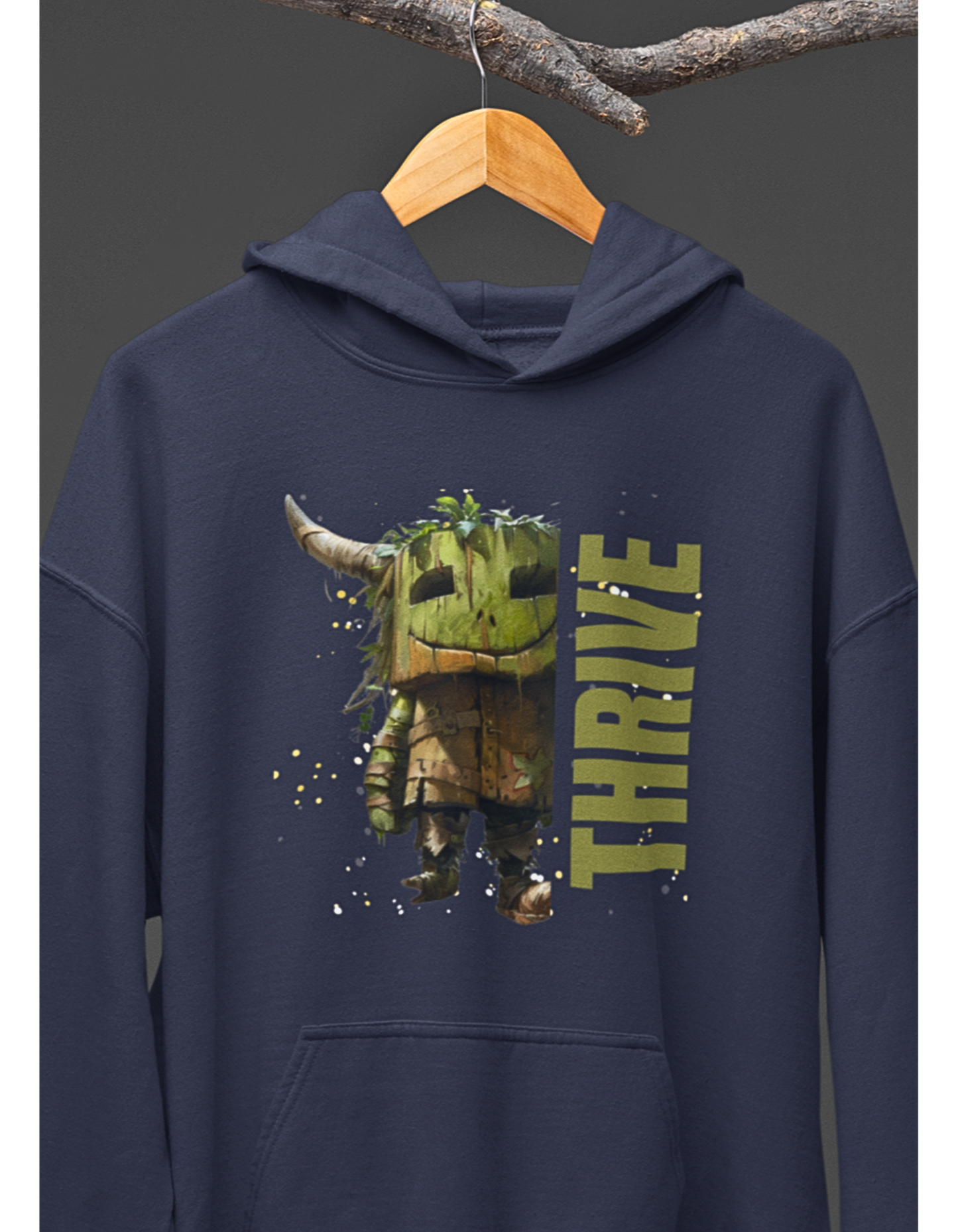 Thrive Woody Creature Graphic Hoodie: Embrace Nature’s Charm!