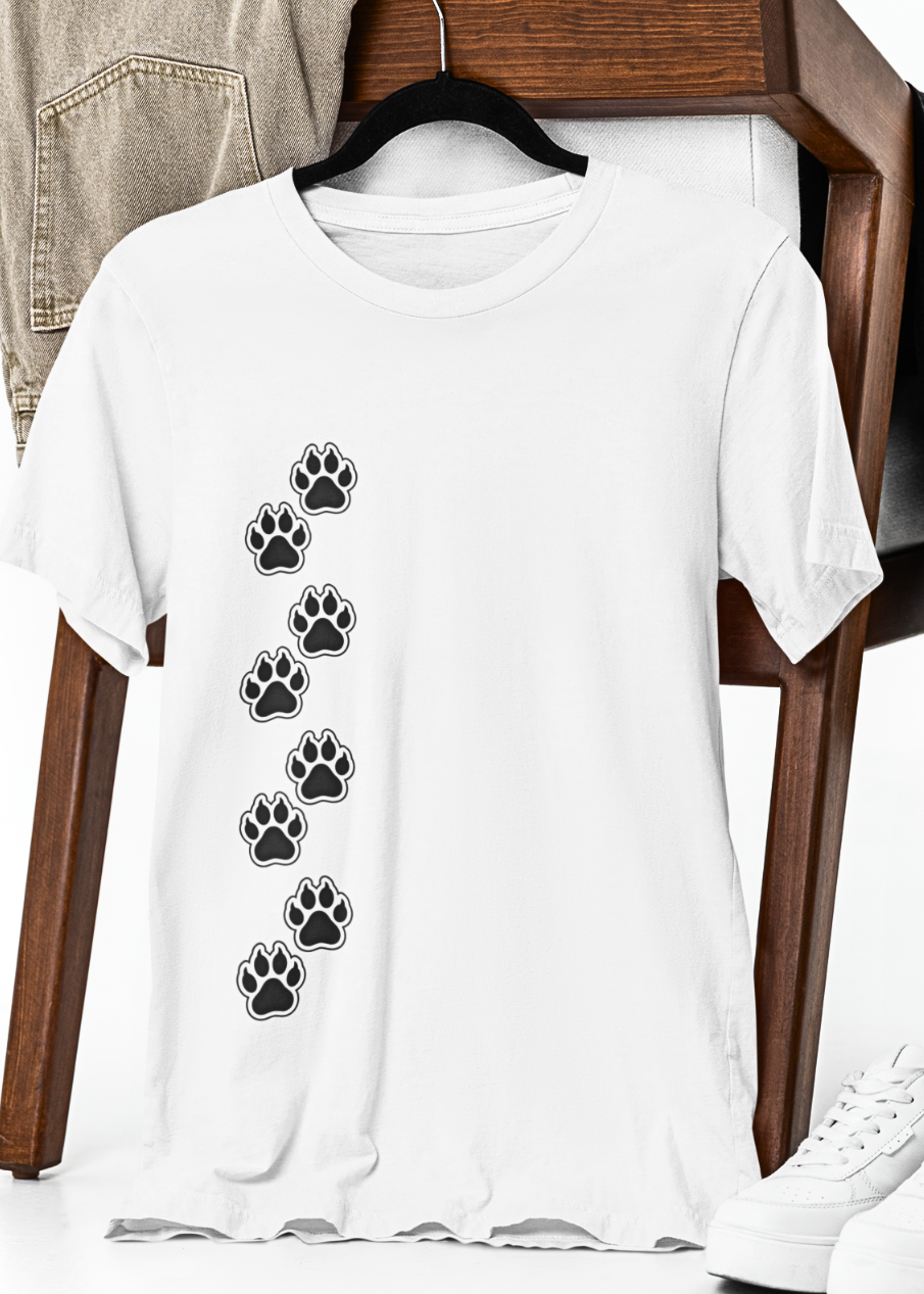 InkedWolf Women's T-Shirt - Stylish Wolf Paw Trail Design