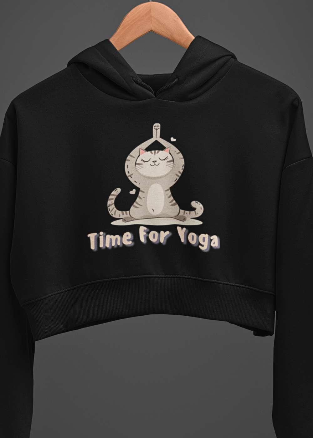 Zen Kitty Crop Hoodie : It's Time for Yoga