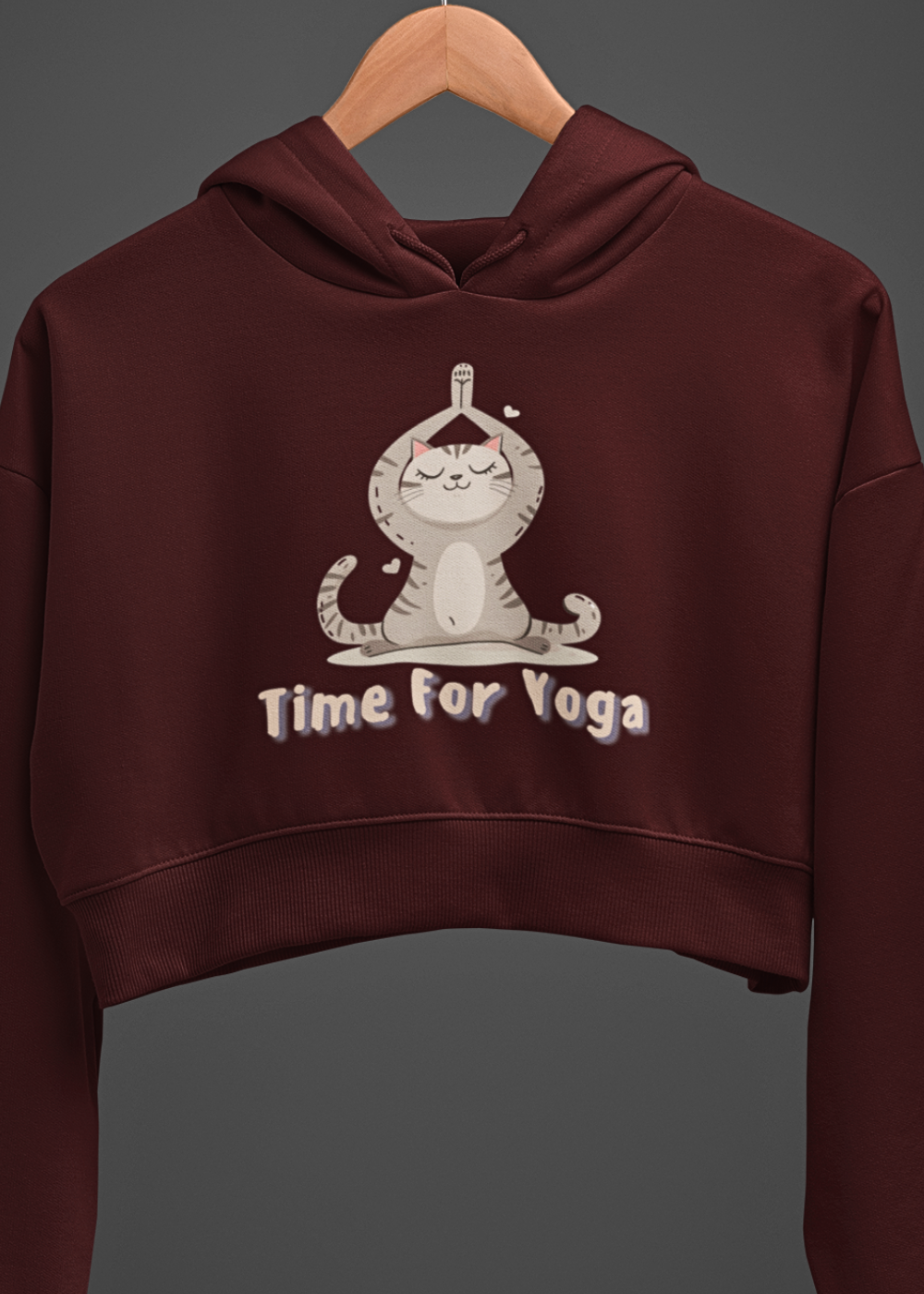 Zen Kitty Crop Hoodie : It's Time for Yoga