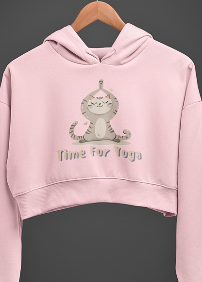 Zen Kitty Crop Hoodie : It's Time for Yoga