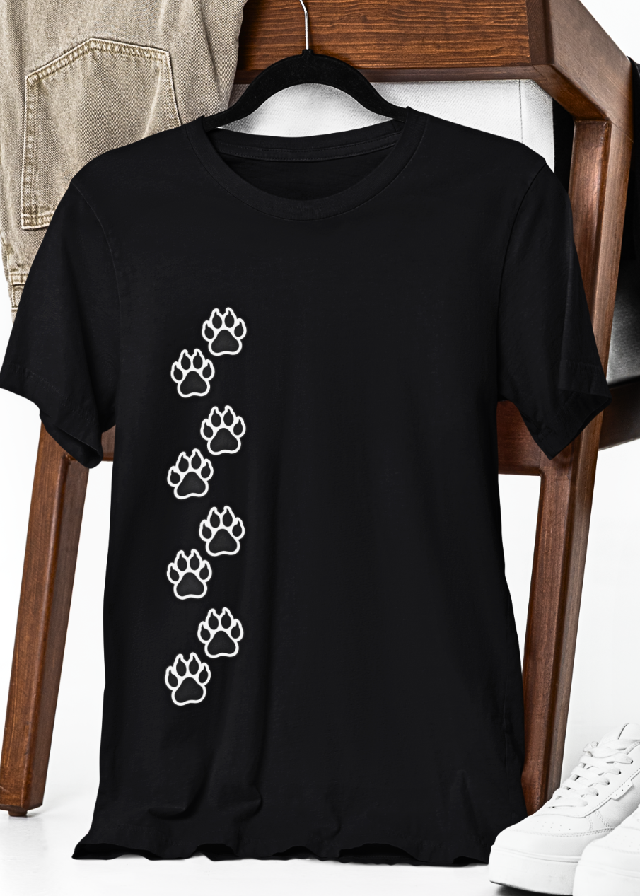 InkedWolf Women's T-Shirt - Stylish Wolf Paw Trail Design