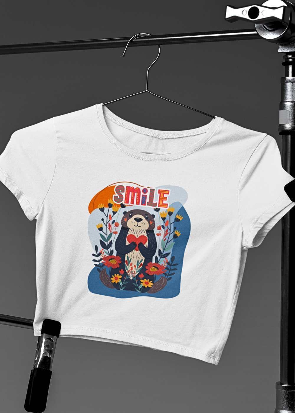 Otterly Happy Smile Crop Tee