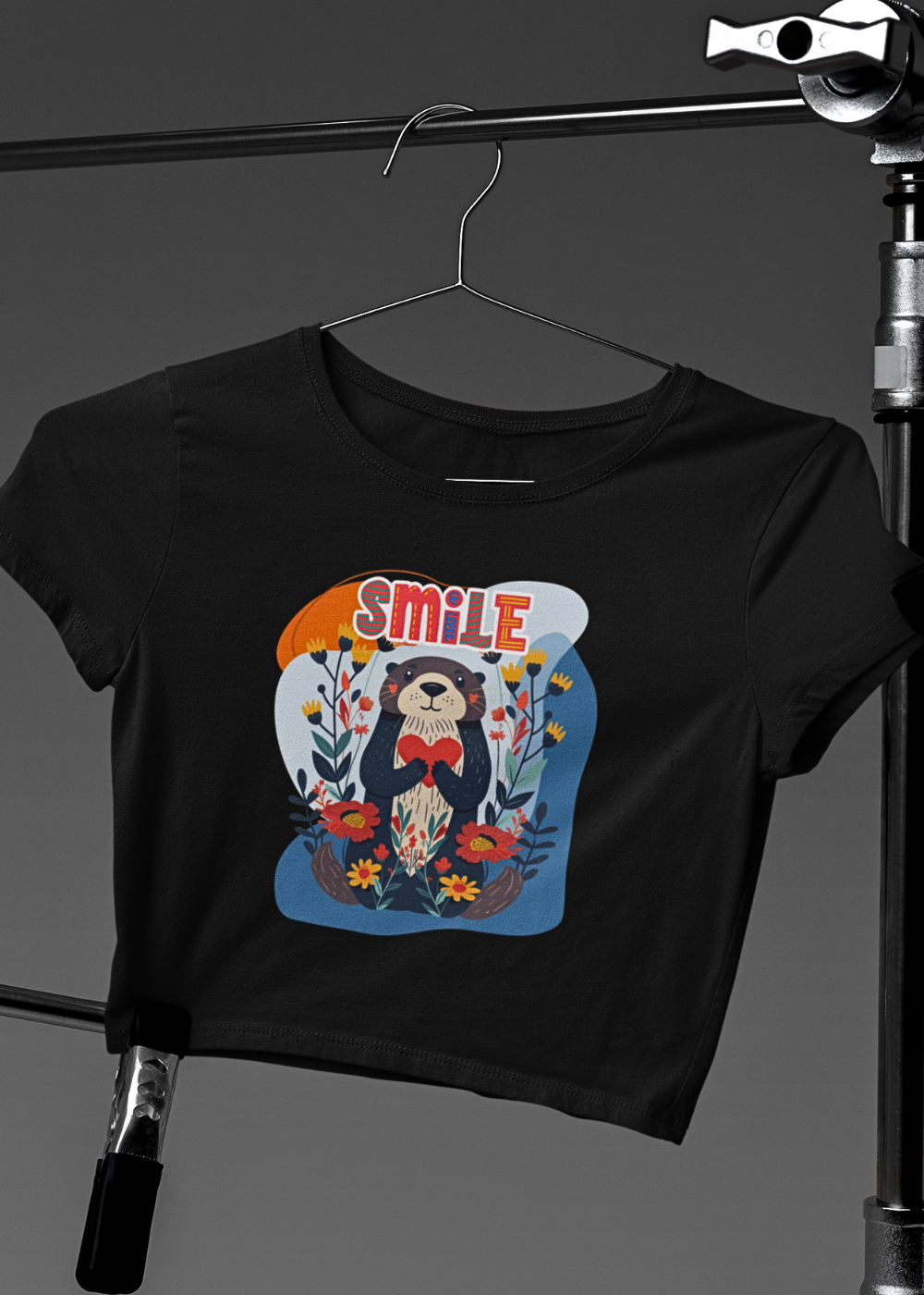 Otterly Happy Smile Crop Tee