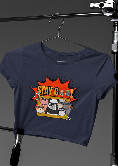 Stay Cool: Women's Graphic Crop Tee