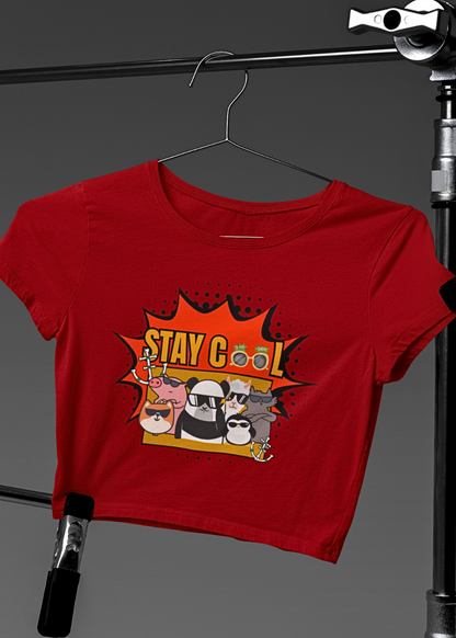 Stay Cool: Women's Graphic Crop Tee