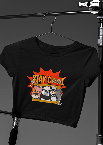 Stay Cool: Women's Graphic Crop Tee