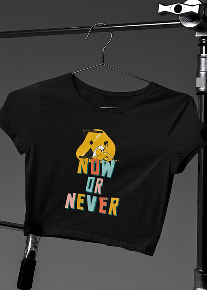 Now or Never: Women's Graphic Crop Tee