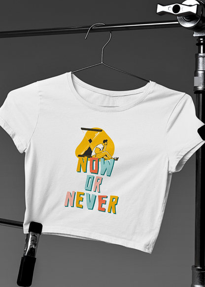 Now or Never: Women's Graphic Crop Tee