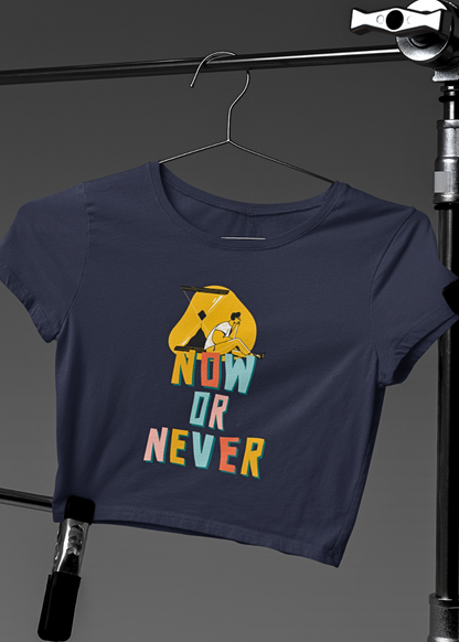 Now or Never: Women's Graphic Crop Tee