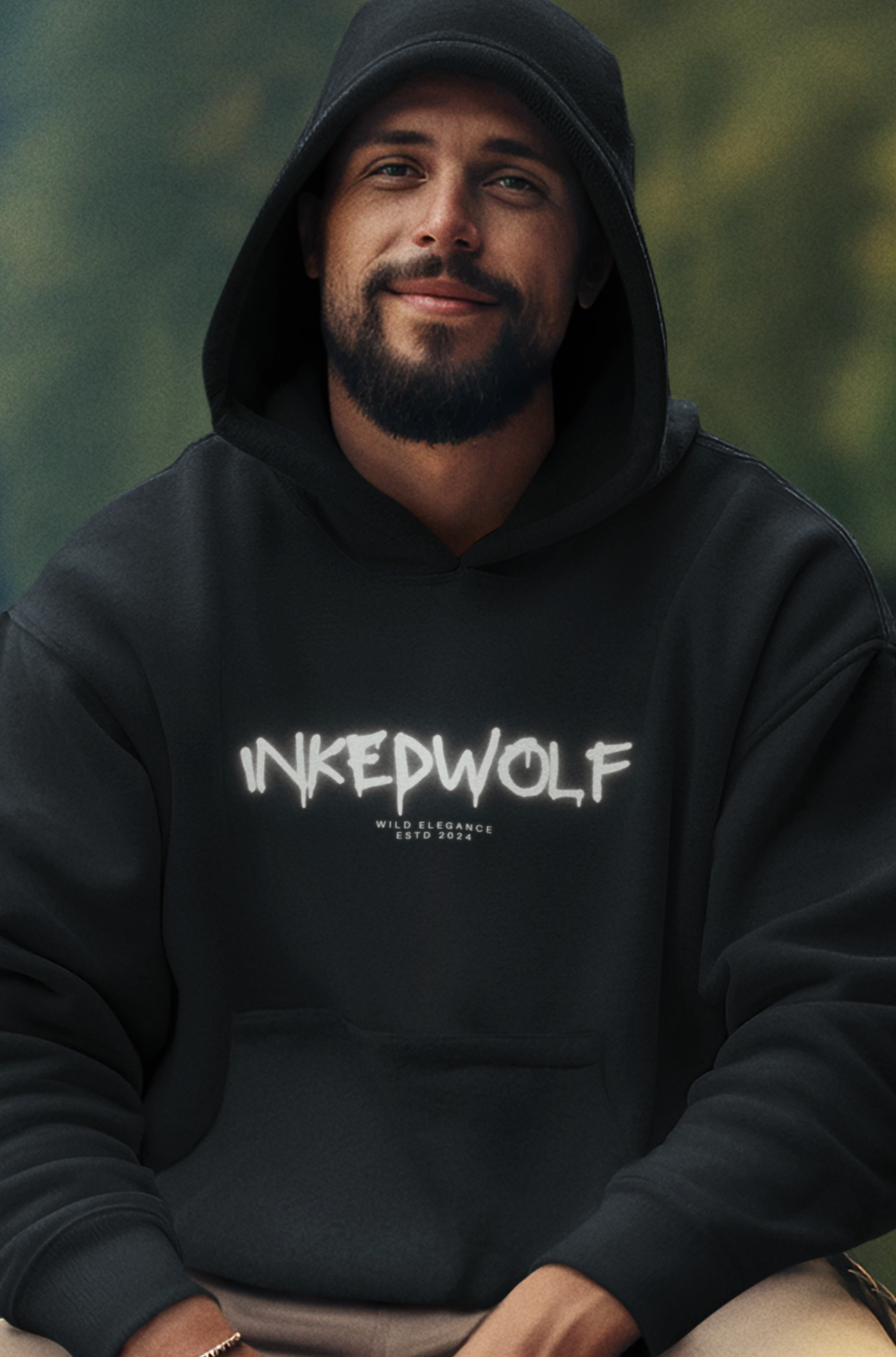 InkedWolf Glow Effect Men's Hoodie