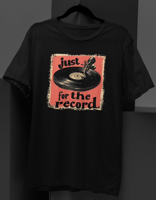 Just For the Record: Vinyl Graphic Half Sleeve Tee