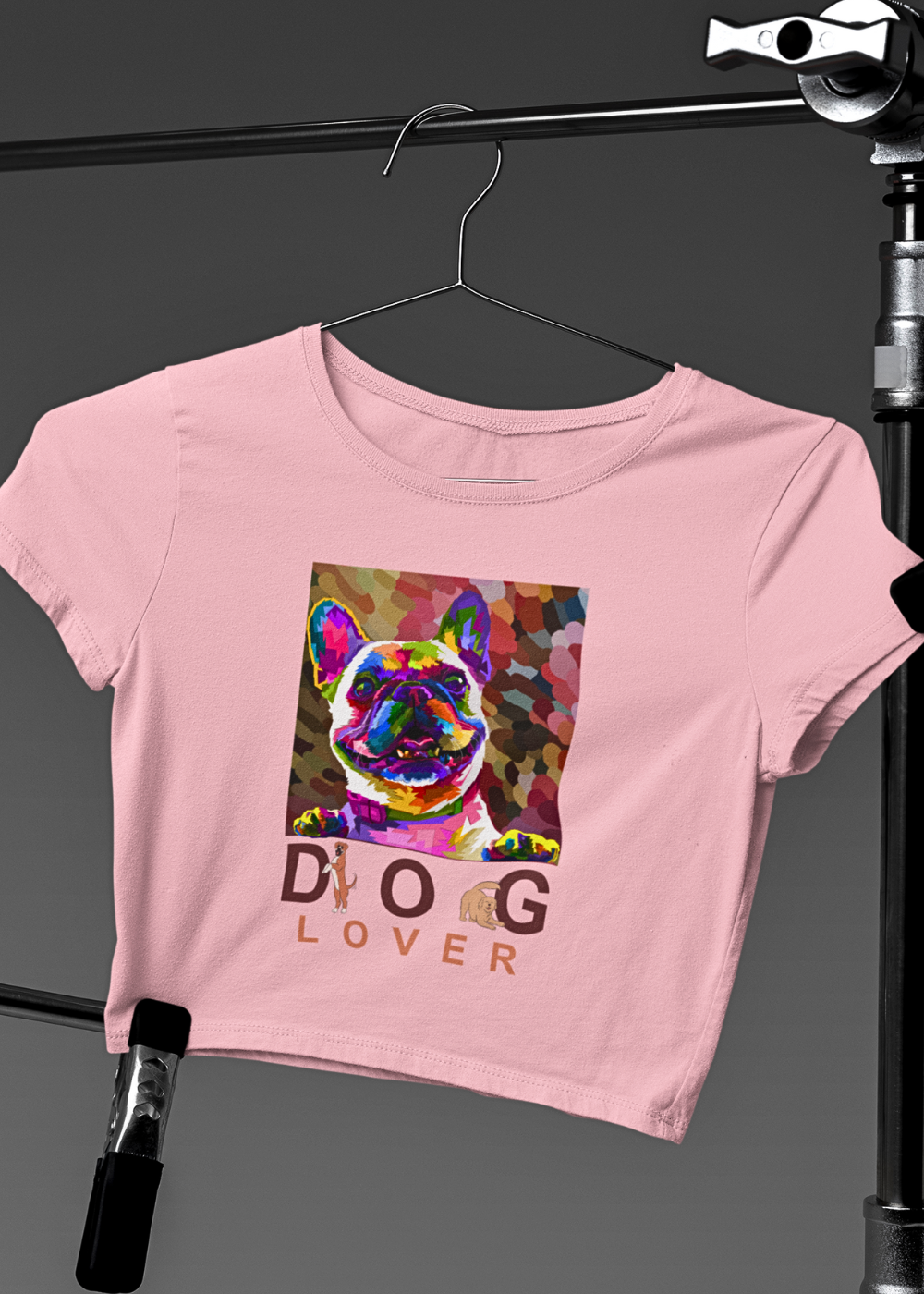 DOG LOVER: Women's Graphic Crop Tee