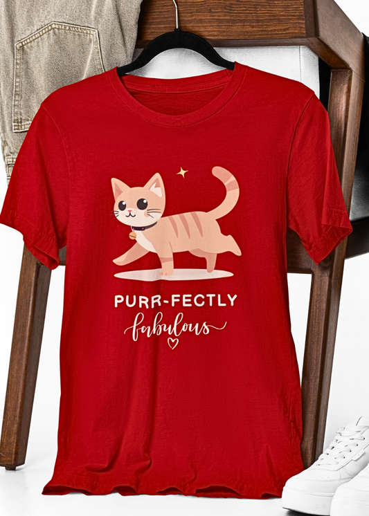 Glamorous Purr : Cat Graphic  T-Shirt