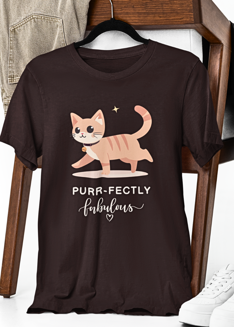 Glamorous Purr : Cat Graphic  T-Shirt