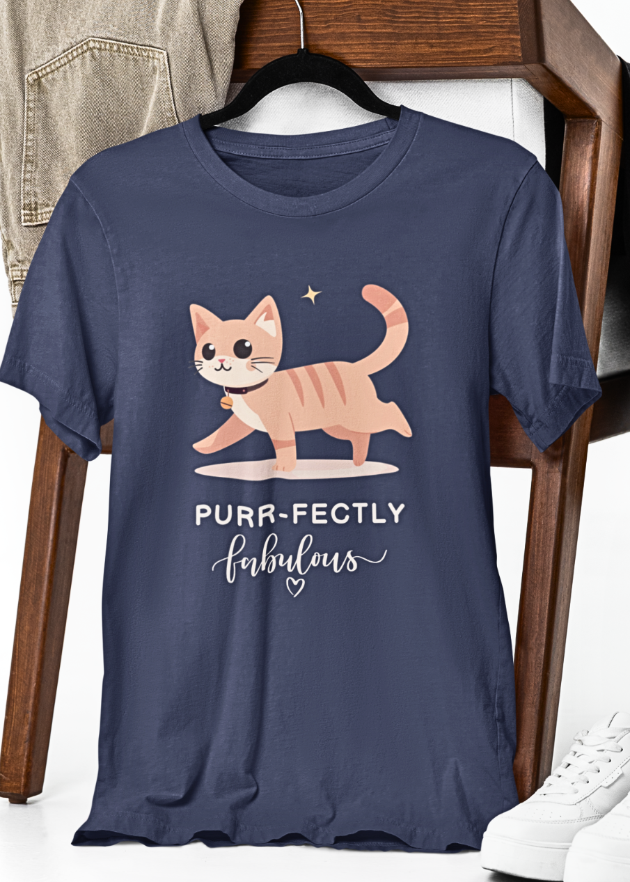 Glamorous Purr : Cat Graphic  T-Shirt