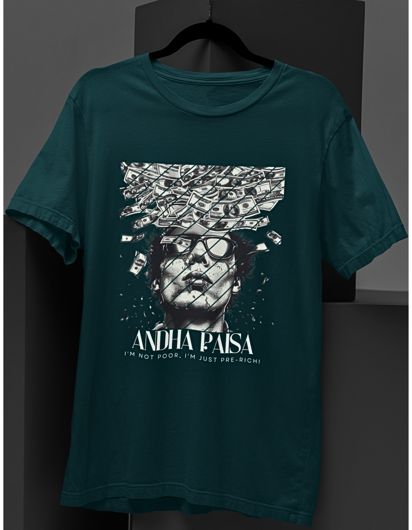 Blindfolded Wealth Tee - Flaunt Your Mystery Fortune