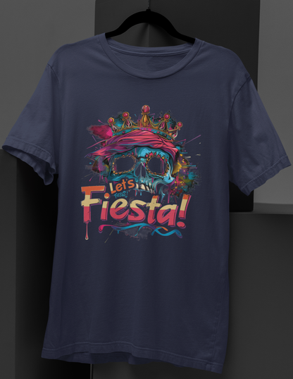 Let's Fiesta Skull Digital Art T-shirt: Wearable Celebration Fun!