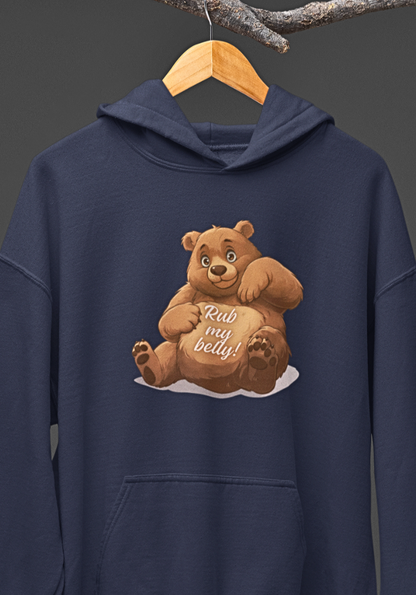 Cuddly Belly : Playful Bear Graphic hoodie