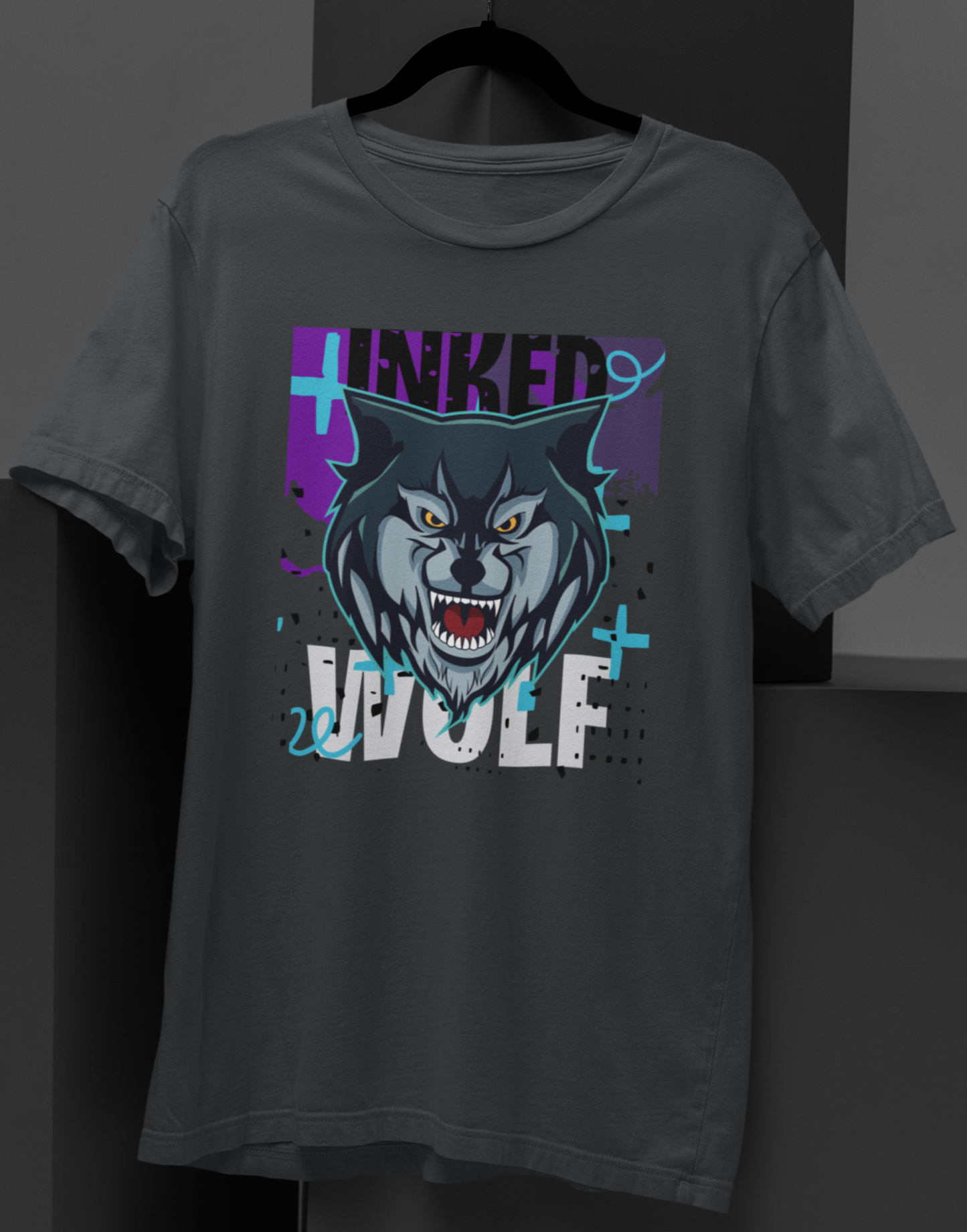 Artistic Wolf Men's T-Shirt by Inkedwolf