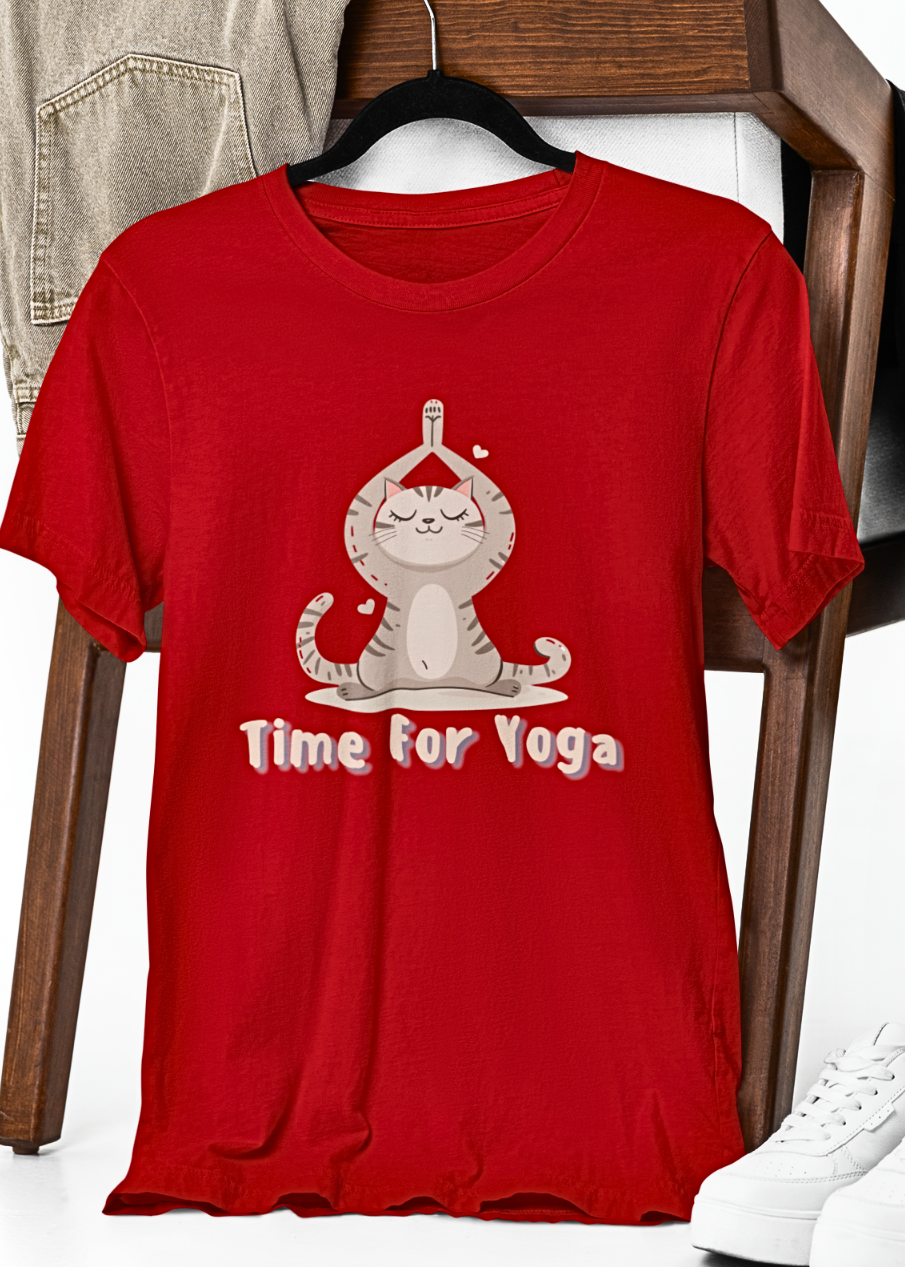 Cute Cat Yoga Tee: It's Time for Yoga