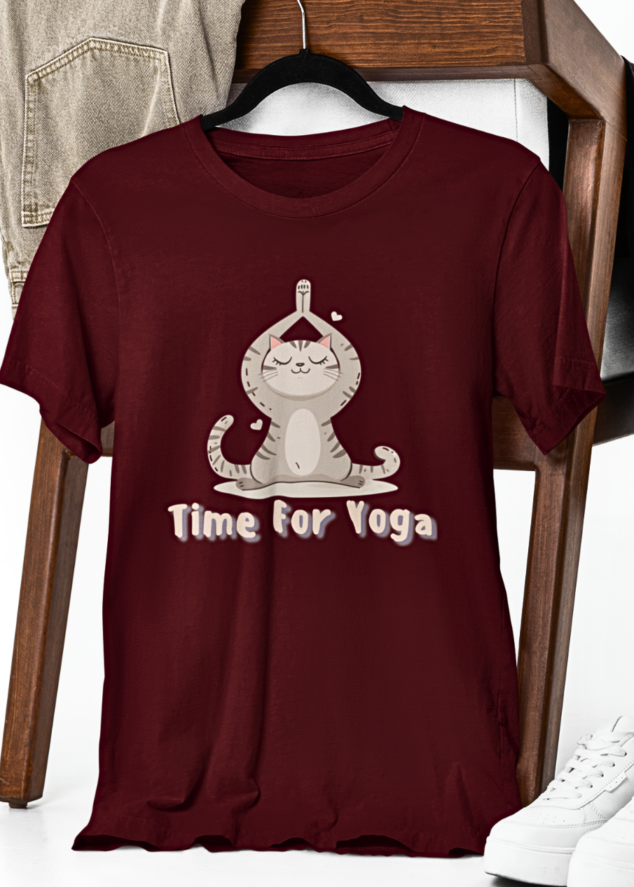 Cute Cat Yoga Tee: It's Time for Yoga