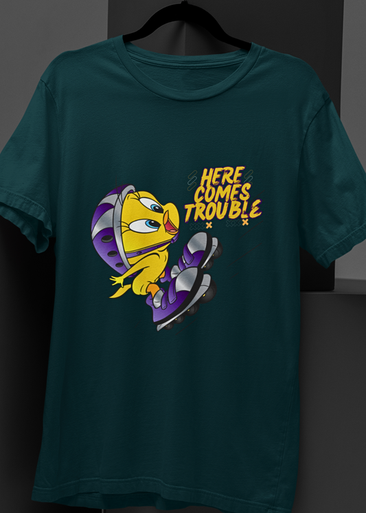 Here Comes Trouble - Unisex Oversized Tee