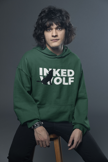 Inked Wolf Howling Men's Hoodie