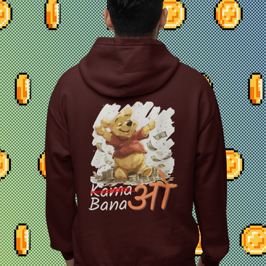 Earn Honey Pot Wealth: Winnie the Pooh Surrounded by Cash Hoodie