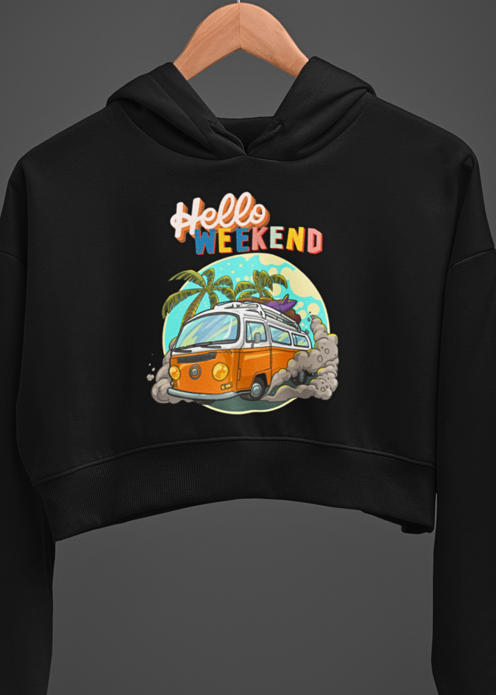 Weekend Vibes Crop Hoodie