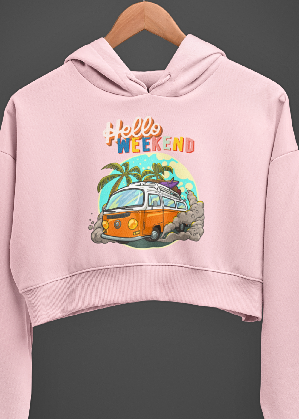 Weekend Vibes Crop Hoodie