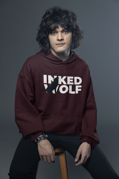 Inked Wolf Howling Men's Hoodie