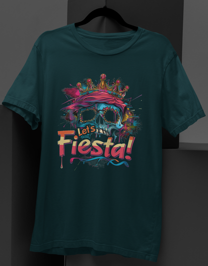 Let's Fiesta Skull Digital Art T-shirt: Wearable Celebration Fun!