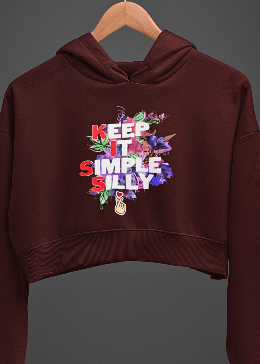 Simple Silly Vibes Crop Hoodie