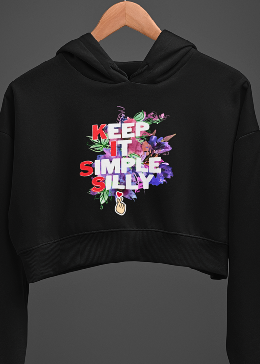 Simple Silly Vibes Crop Hoodie